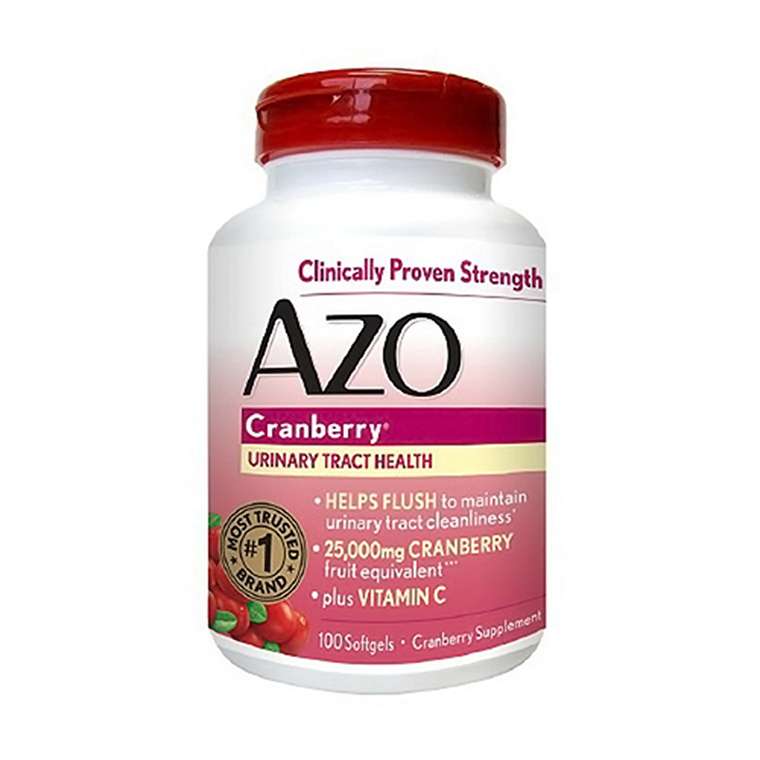 Azo Cranberry For Urinary Tract Infections Max Strength, 100 Softgels ...