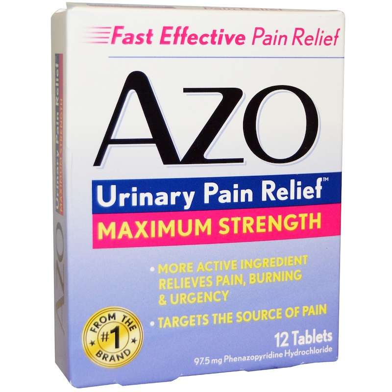 Azo, Urinary Pain Relief, Maximum Strength, 12 Tablets (97 ...