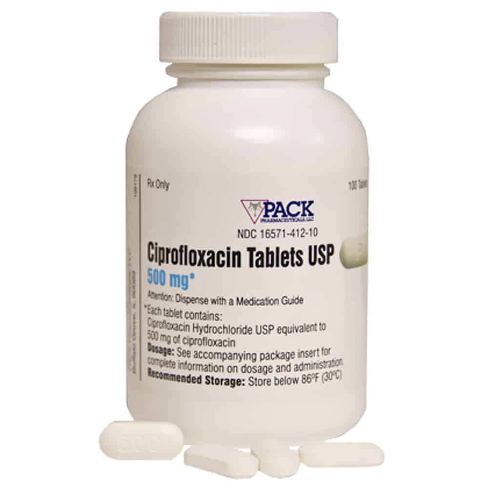 Ciprofloxacin 500mg Tab (100 tabs) (Manufacture may vary)