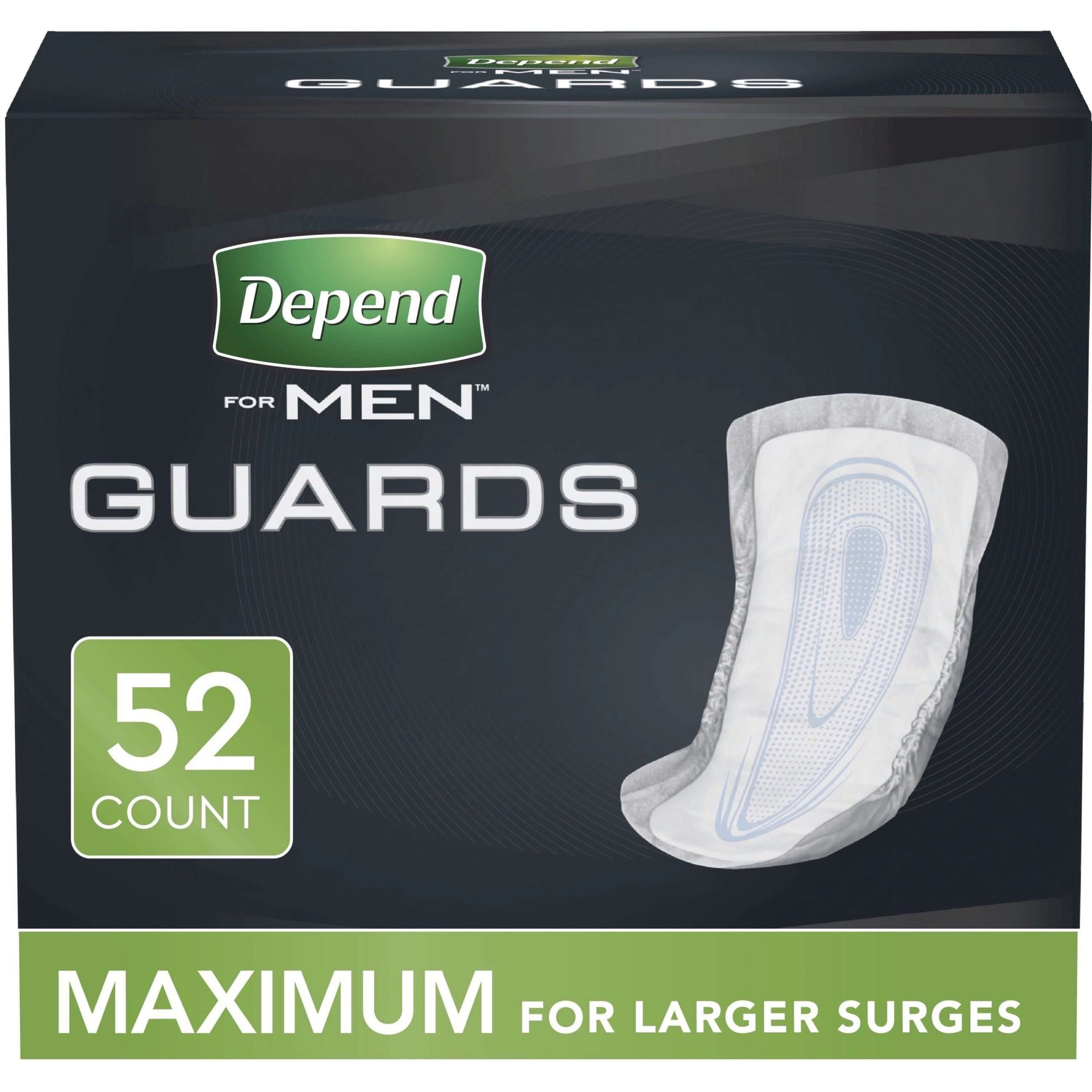 Depend Incontinence Guards/Bladder Control Pads for Men, Maximum, 52 ...