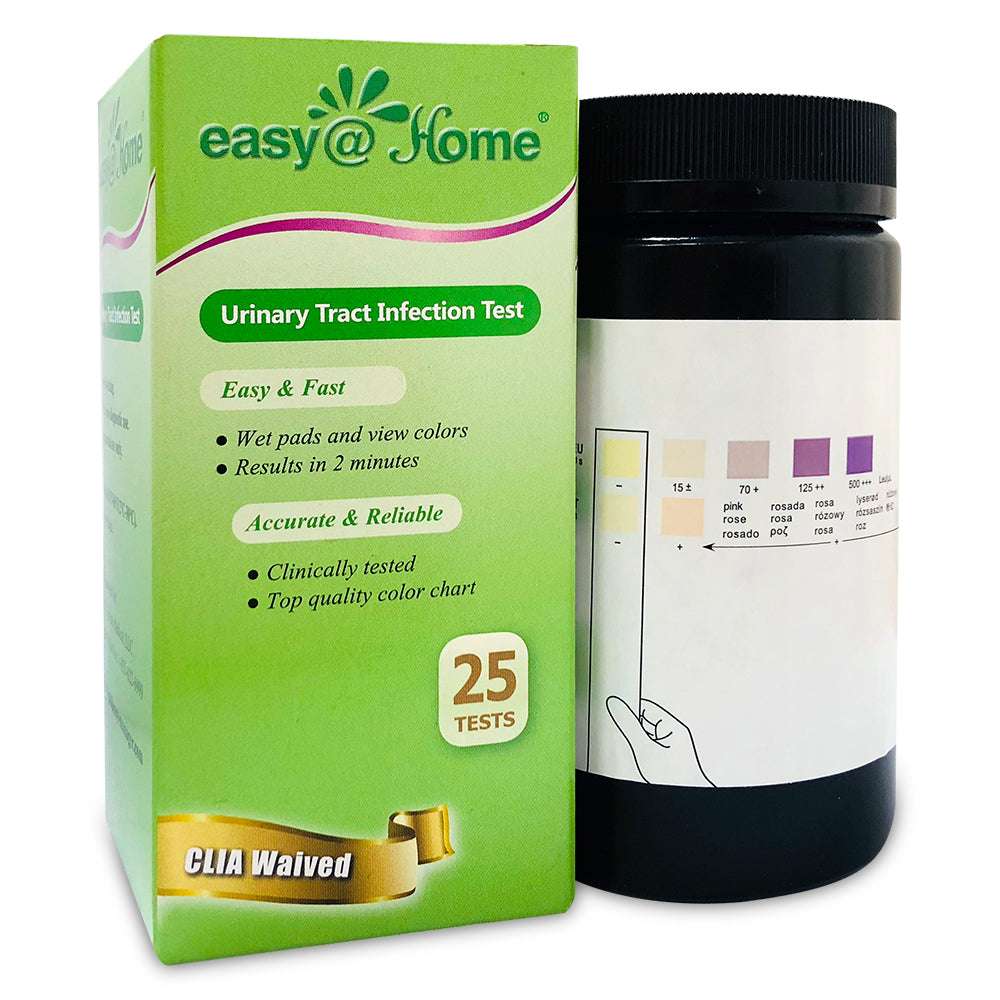 Easy@Home Urinary Tract Infection Test Strips, 25 Pack