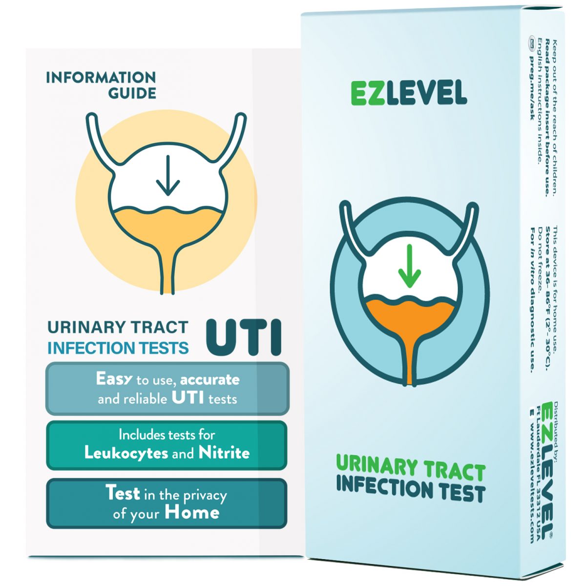 EZ Level 5 Urinary Tract Infection UTI Test Strips Individually Packed ...