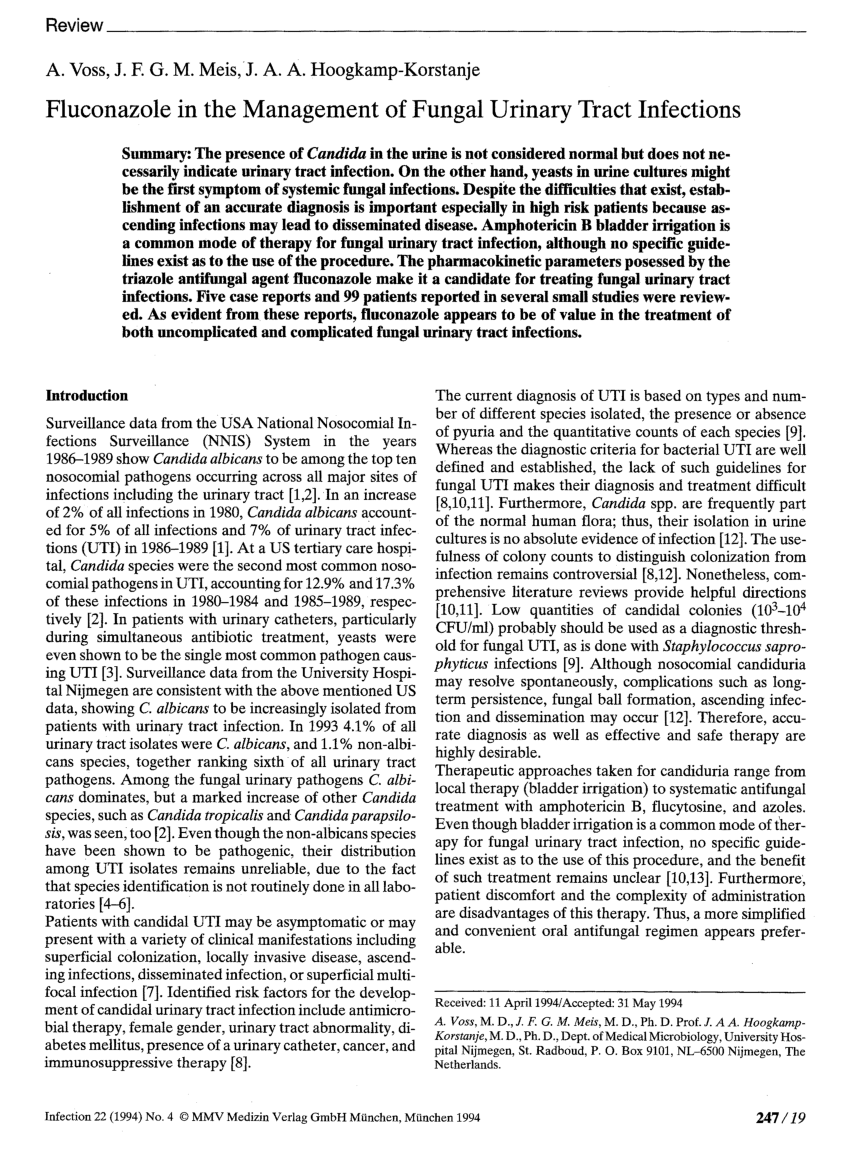 (PDF) Fluconazole in the management of fungal urinary ...