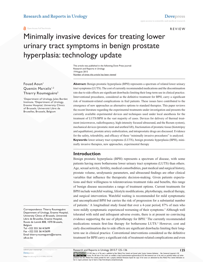 (PDF) Minimally invasive devices for treating lower ...