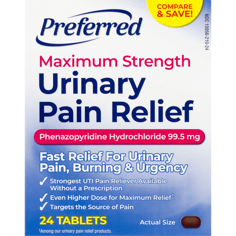 Preferred Urinary Pain Relief, Maximum Strength, Tablets (24 each ...