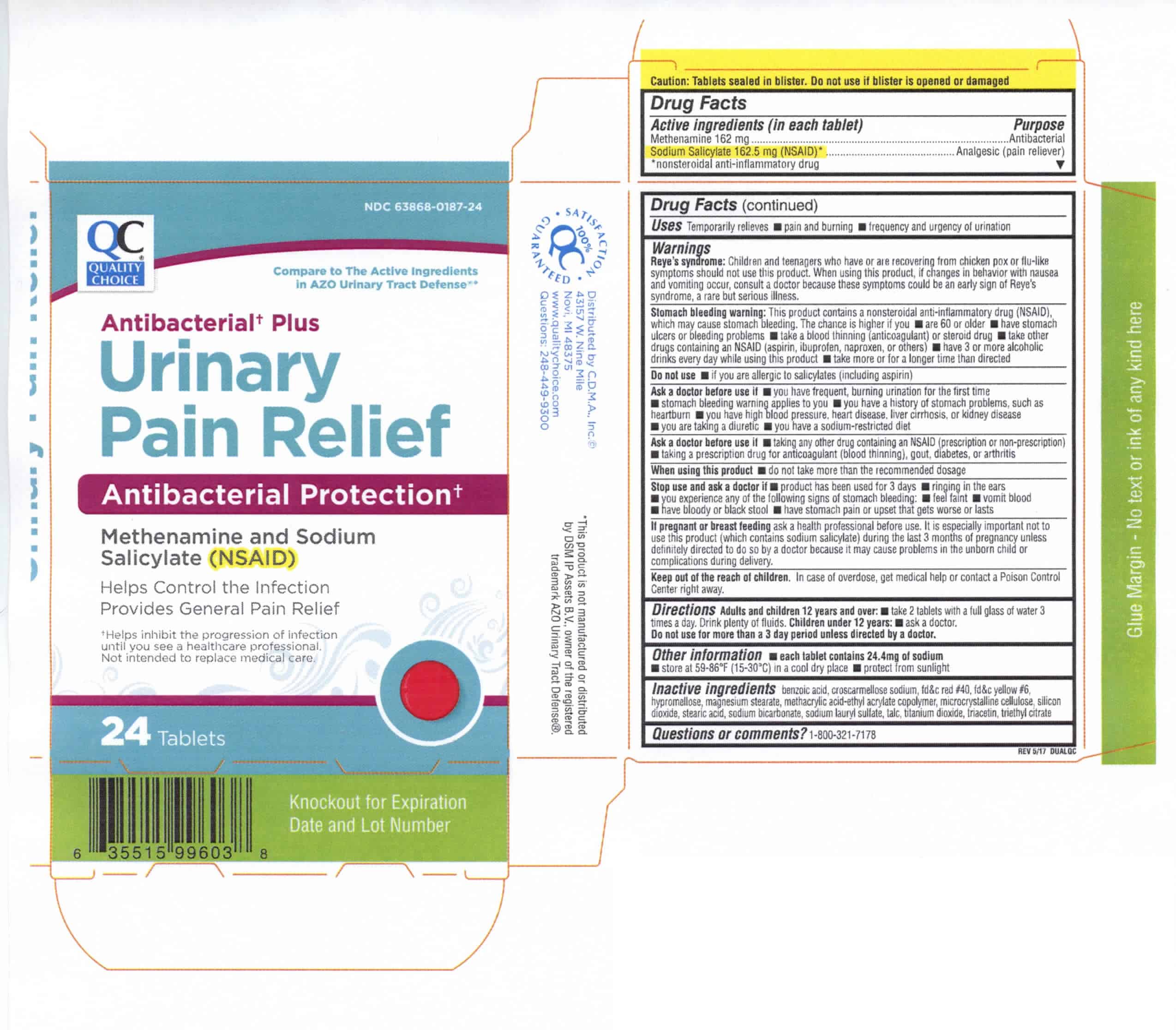 Quality Choice Antibacterial Plus Urinary Pain Relief (Chain Drug ...
