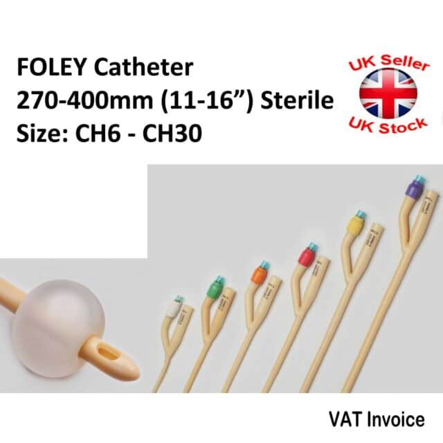 Rusch Brillant All Silicone Male Catheter 2 Way Foley Size CH 16 / 10 ...