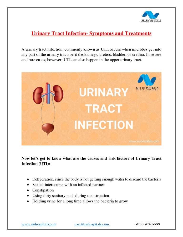 Symptoms of urinary tract infection and Treatments