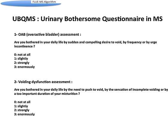 UBQMS: Urinary Bothersome Questionnaire in Multiple ...