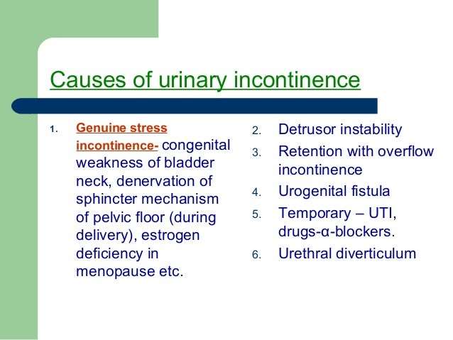 Urinary incontinence in the female