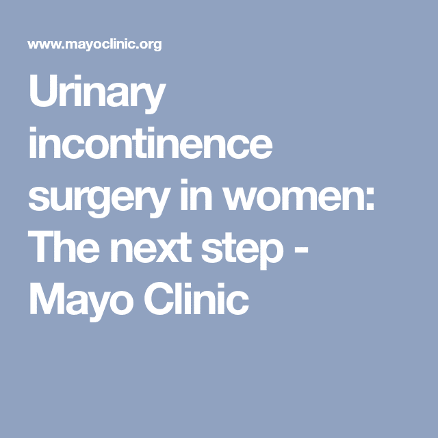 Urinary incontinence surgery in women: The next step