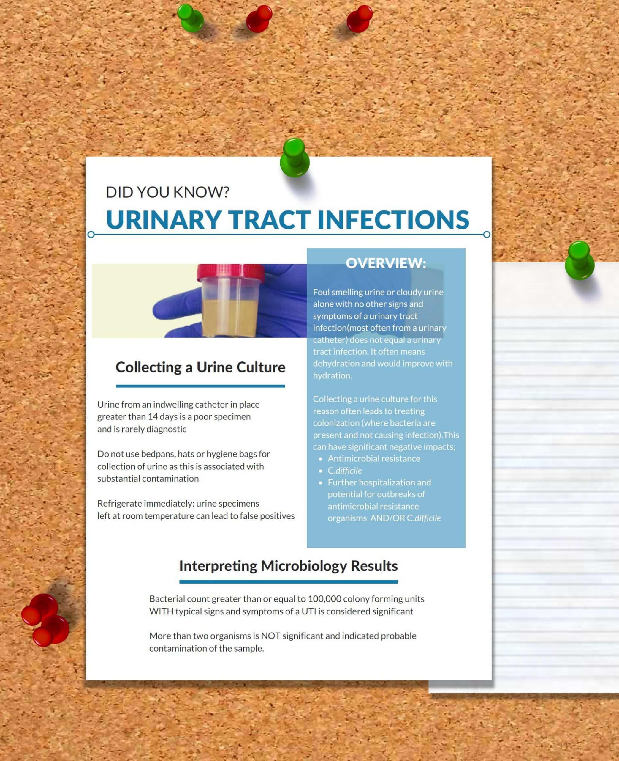 Urinary Tract Infection Poster With References. Nurse Sign.
